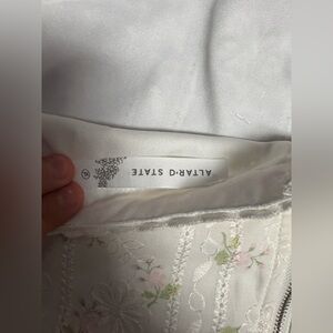 Altar'd State Floral Embroidered Tube Top - White and Pink